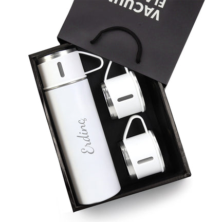 3 Bardaklı Silver Termos