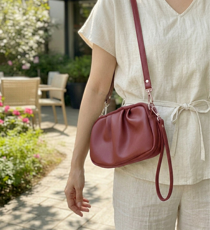 Bordo El ve Omuz Çantası