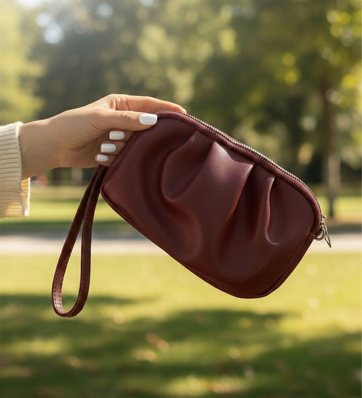 Bordo El ve Omuz Çantası