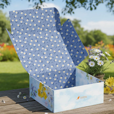 Mavi Çiçek Tasarım Kutu