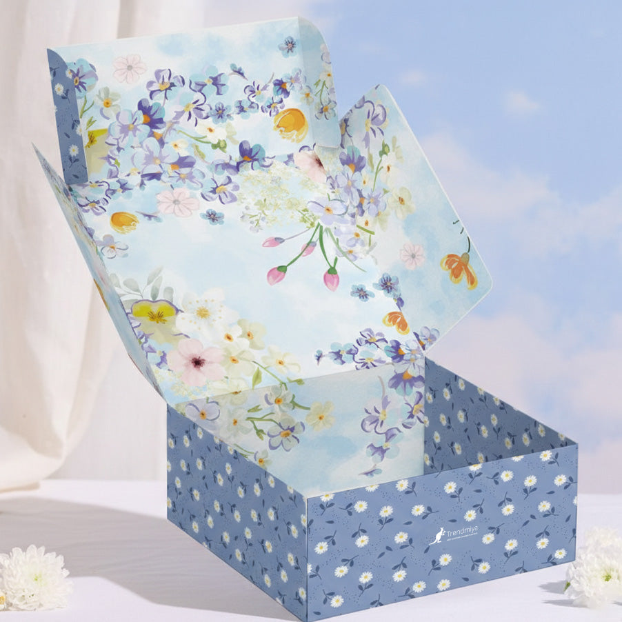 Mavi Çiçekli Kutu
