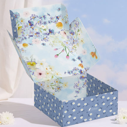 Mavi Çiçekli Kutu