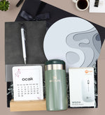 Esnek Kapak Defter & Masa Takvimi & Stanley Termos & Mouse & Mouse Pad & Kalem Premium Hediye Seti
