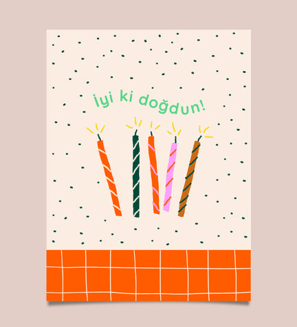 İyi ki Doğdun Motto Kartı Kartpostal