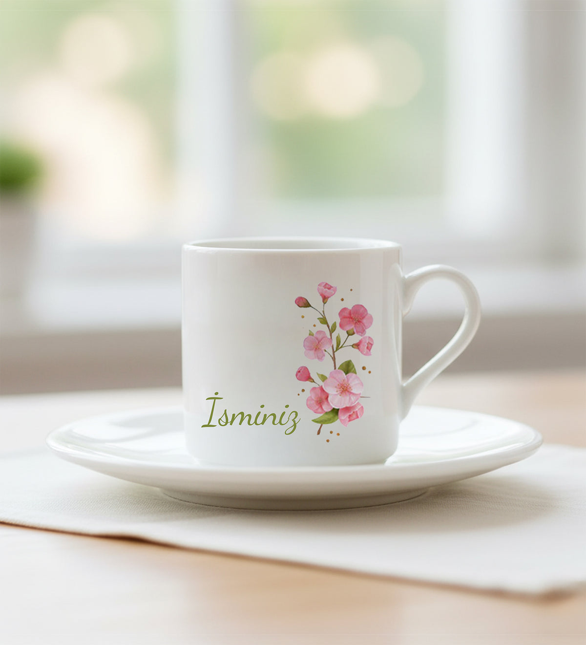 Pembe Baskılı Fincan