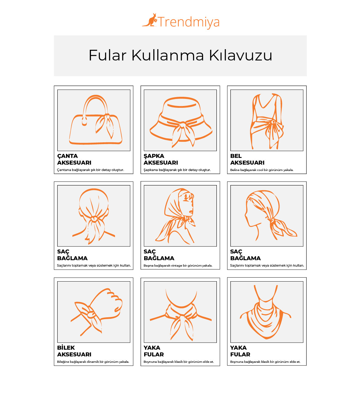 Kahverengi Tasarım Fular