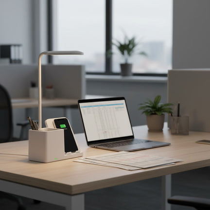 S-link SL-M9054 TypeC 15W Kablosuz Şarj Cihazı Kalemlikli Masa Lambası