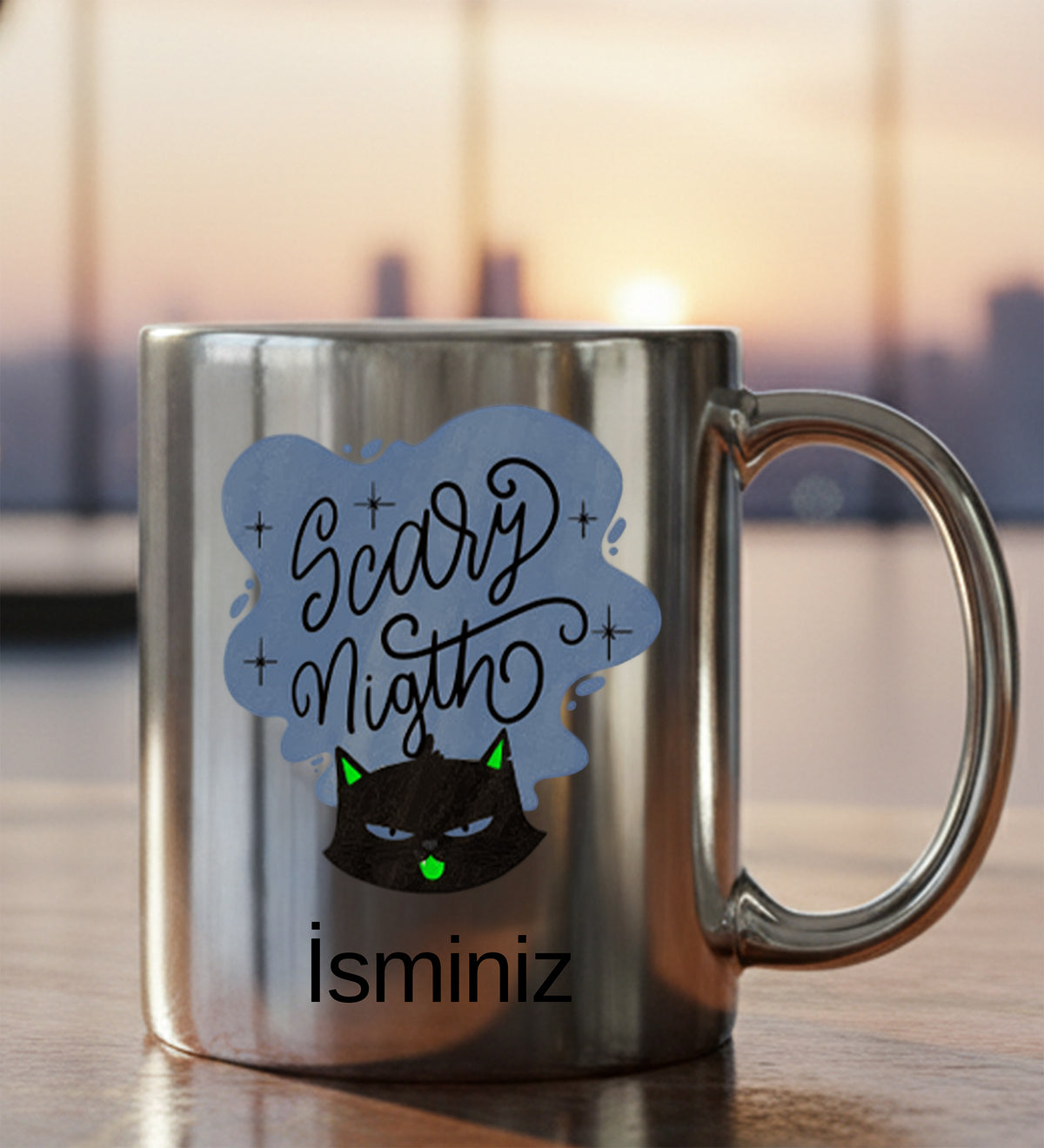 Gümüş Renk Kişiye Özel Kupa