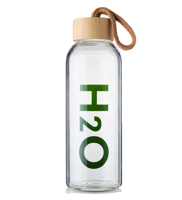 Bambu Kapaklı Cam Matara 600ml