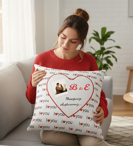 Kişiye Özel I Love You Yastık