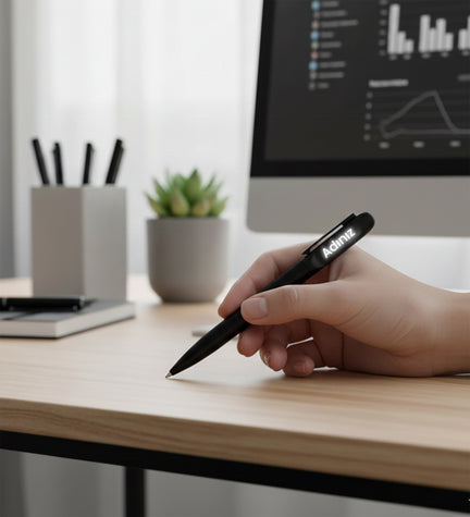 Siyah Işıklı Metal Tükenmez Kalem