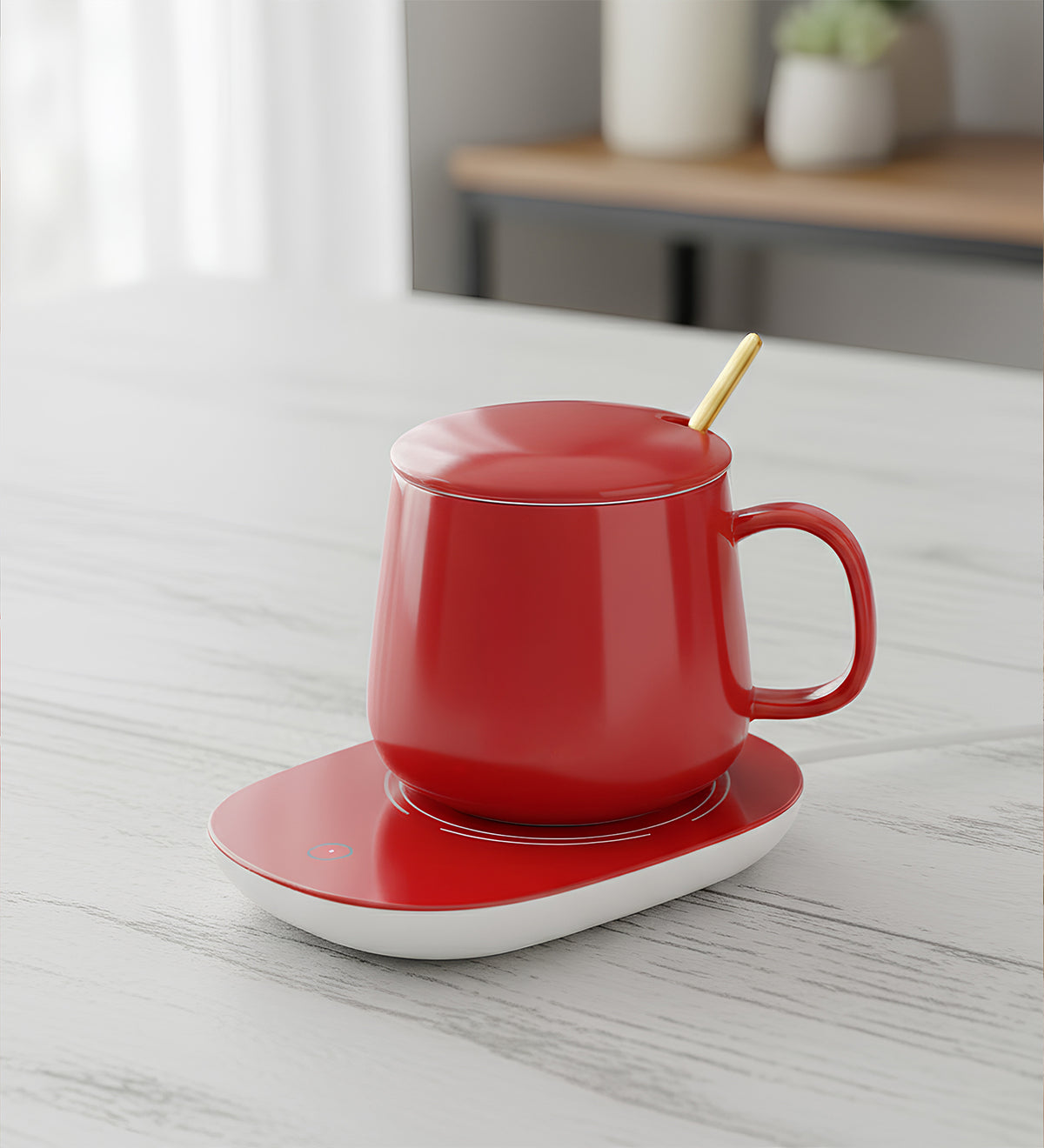 Usb Isıtıcılı 350ml Kupa Bardak Kırmızı