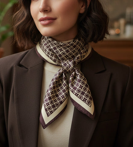 Kahverengi Tasarım Fular