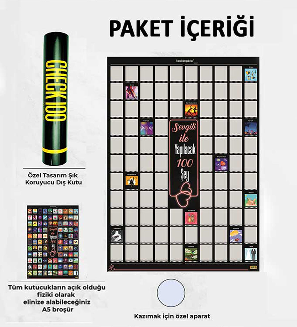 Sevgili İle Yapılacak 100 Aktivite Posteri - Kazı Kazan