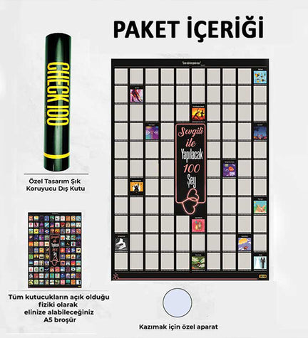 Sevgili İle Yapılacak 100 Aktivite Posteri - Kazı Kazan