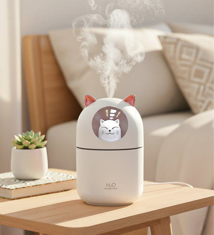 Beyaz Kedili Hava Nemlendirici