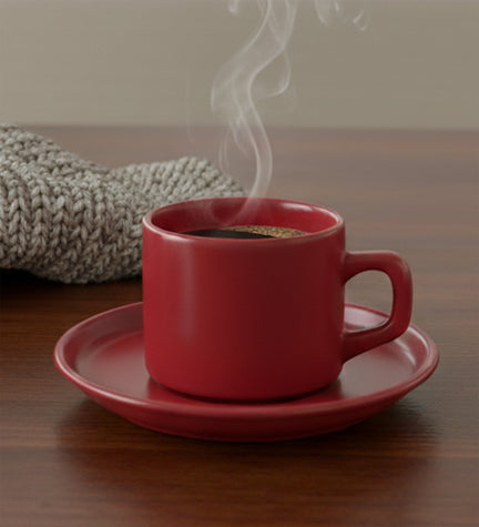 Kırmızı Double Türk Kahvesi ve Çay Fincanı