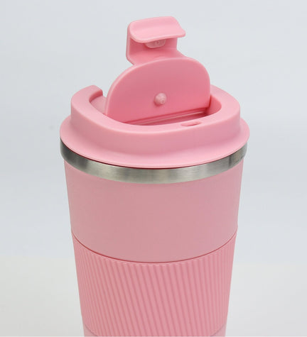 Silikonlu Pembe Termos