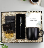 Gold Renk Petek Detaylı Dolma Kalemli Hediye Seti