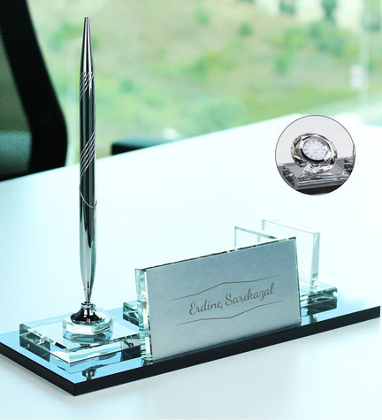 Kristal Masaüstü Kalemli İsimlik