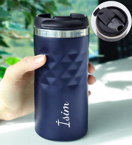 Kişiye Özel 300 ML Lacivert Kristal Çelik Termos