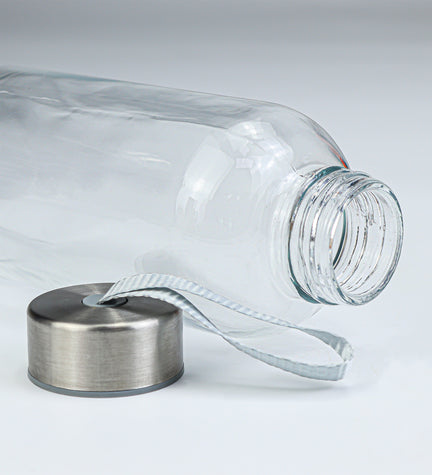 Mor 600ml Peluş Kılıflı Cam Matara