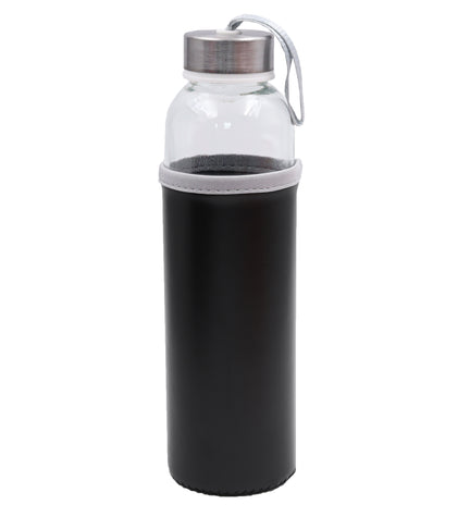 500ml Deri Kılıflı Su Matarası Siyah