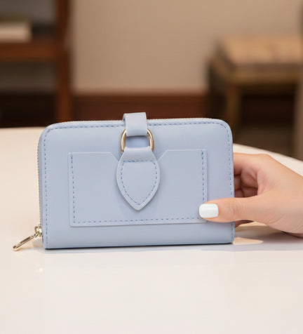 Mavi Yumuşak Deri Kartlık Cüzdan