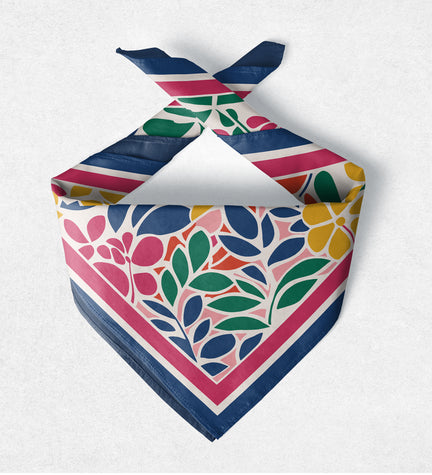Renkli Yaprak Desenli Fular