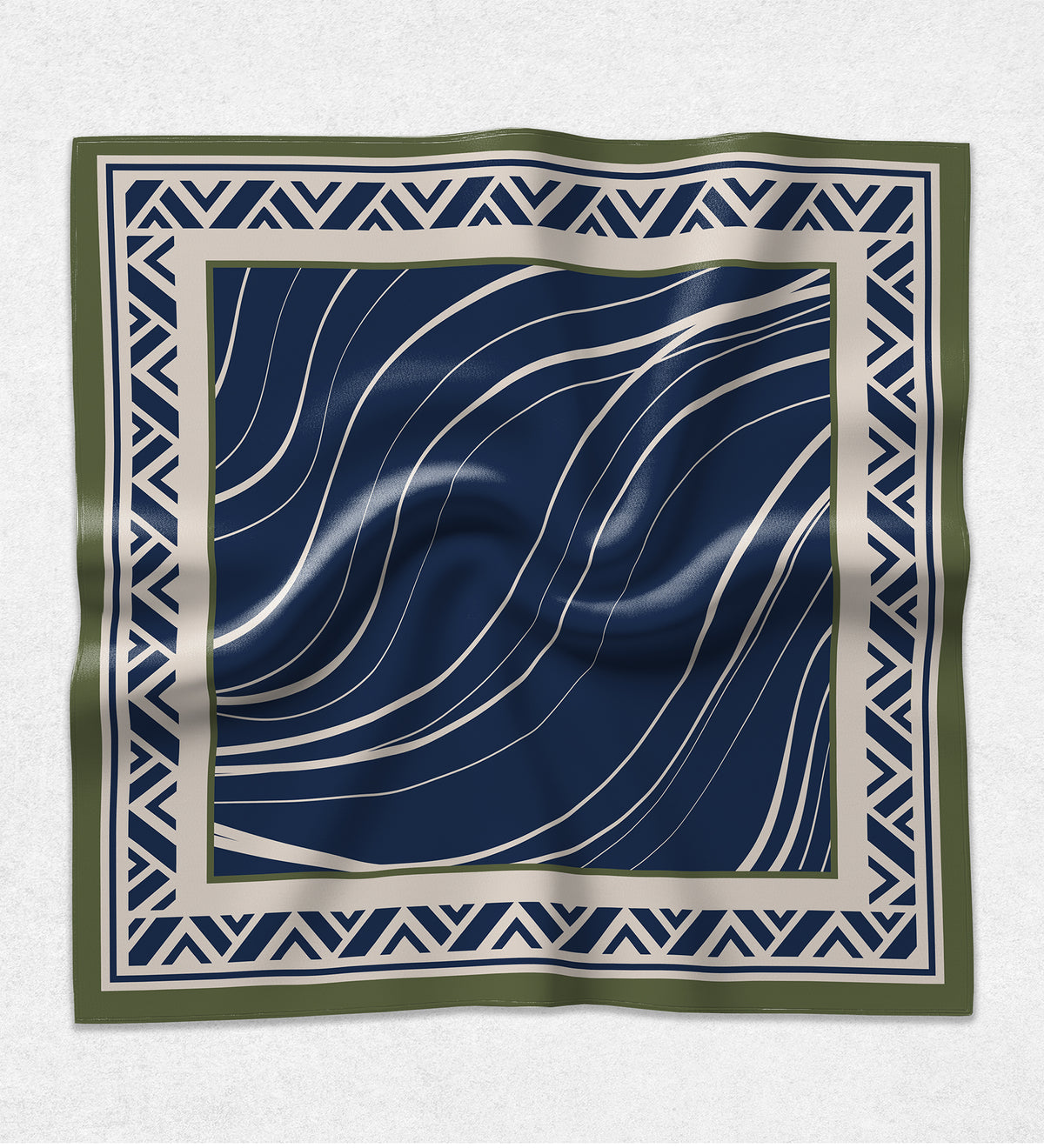 Lacivert Desenli Fular