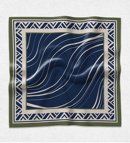 Lacivert Desenli Fular