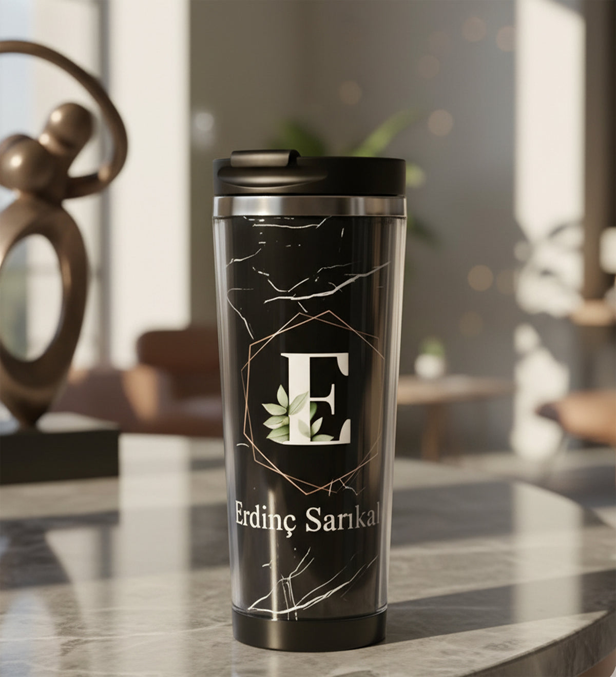 Mermer Desen Tasarım 350ml Termos