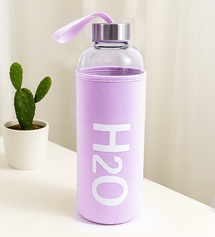 Mor Bez Kılıflı 1000 ml Cam Matara
