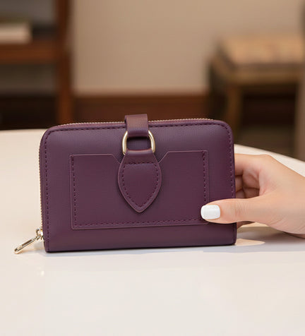 Mor Yumuşak Deri Kartlık Cüzdan