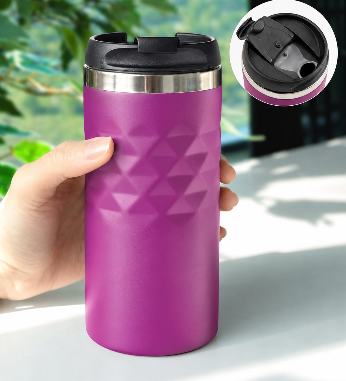 300 ML Mor Kristal Çelik Termos