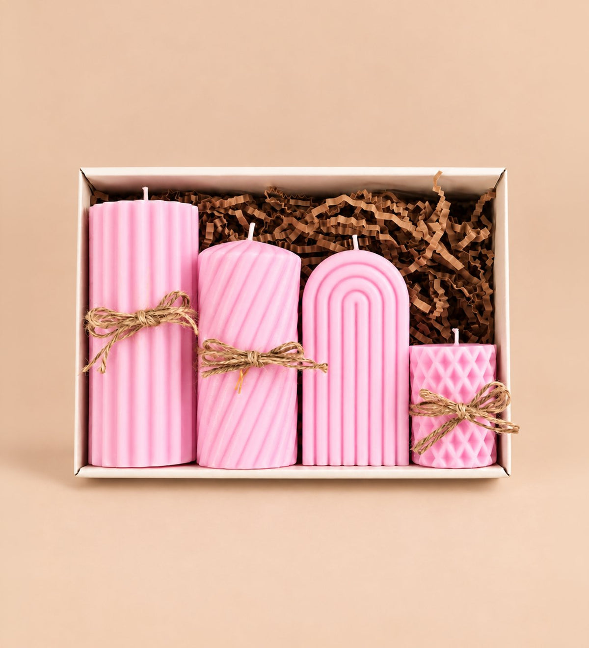 Ng Gifts Dekoratif 4'lü Pembe Mum Seti