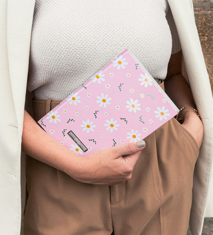 Papatya Desenli Pembe Defter