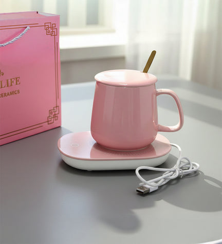 Usb Isıtıcılı 350ml Kupa Bardak Pembe