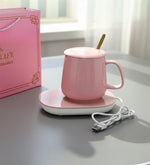 Usb Isıtıcılı 350ml Kupa Bardak Pembe