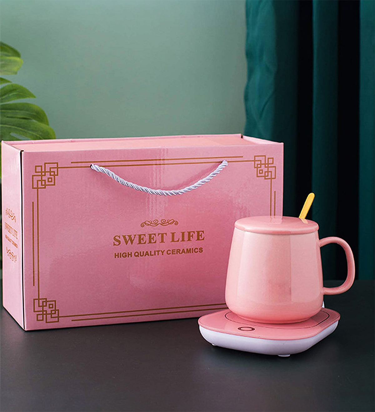 Usb Isıtıcılı 350ml Kupa Bardak Pembe