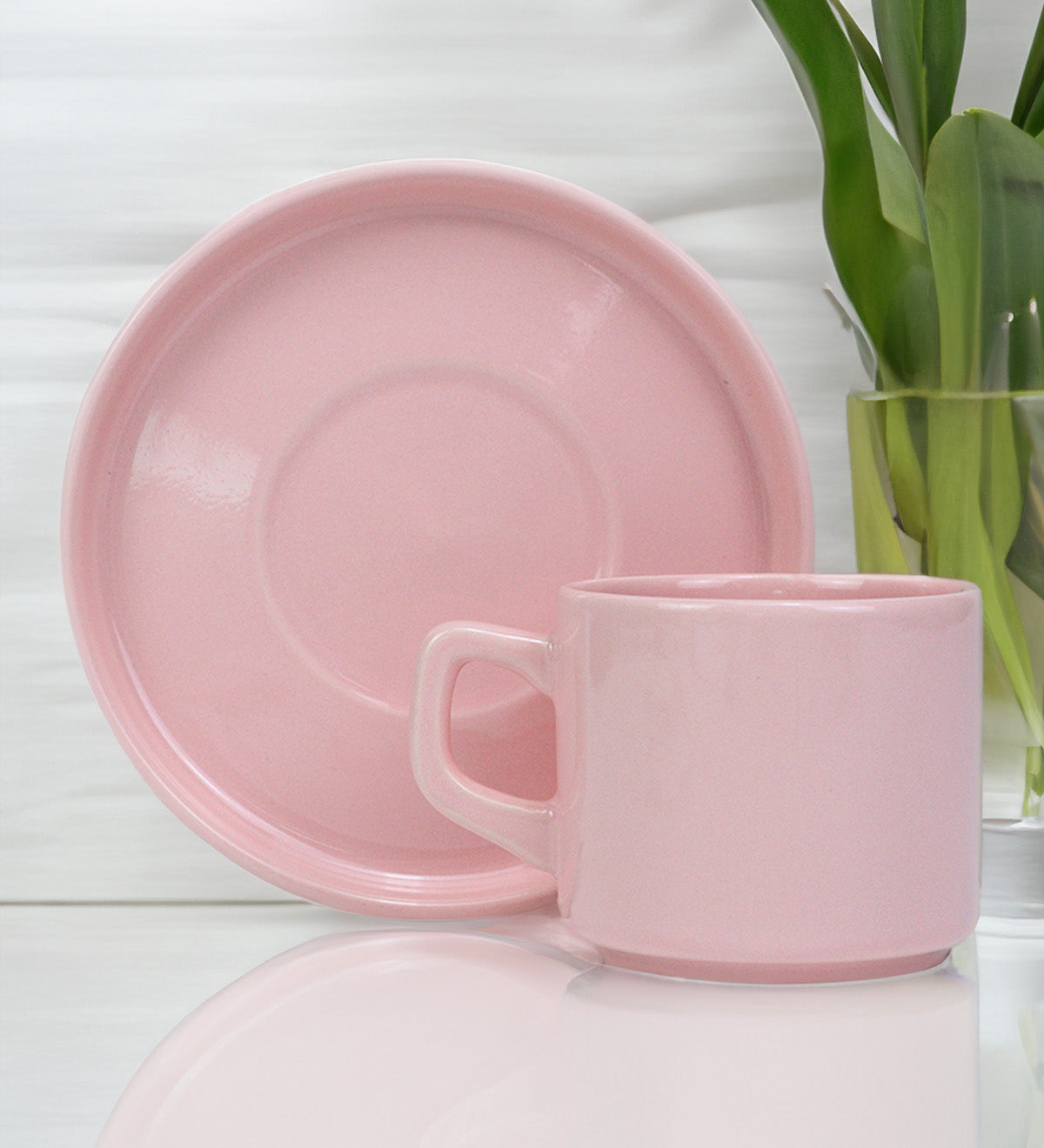 Pembe Double Türk Kahvesi ve Çay Fincanı