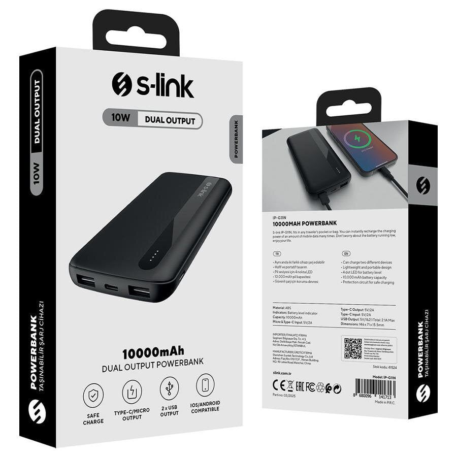 S-link Powerbank 10.000 mAh