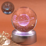 Kişiye Özel Kanatlı Kalp Kolye & 3D Samanyolu Temalı Satürn Kız Işıklı Cam Küre Hediye Seti