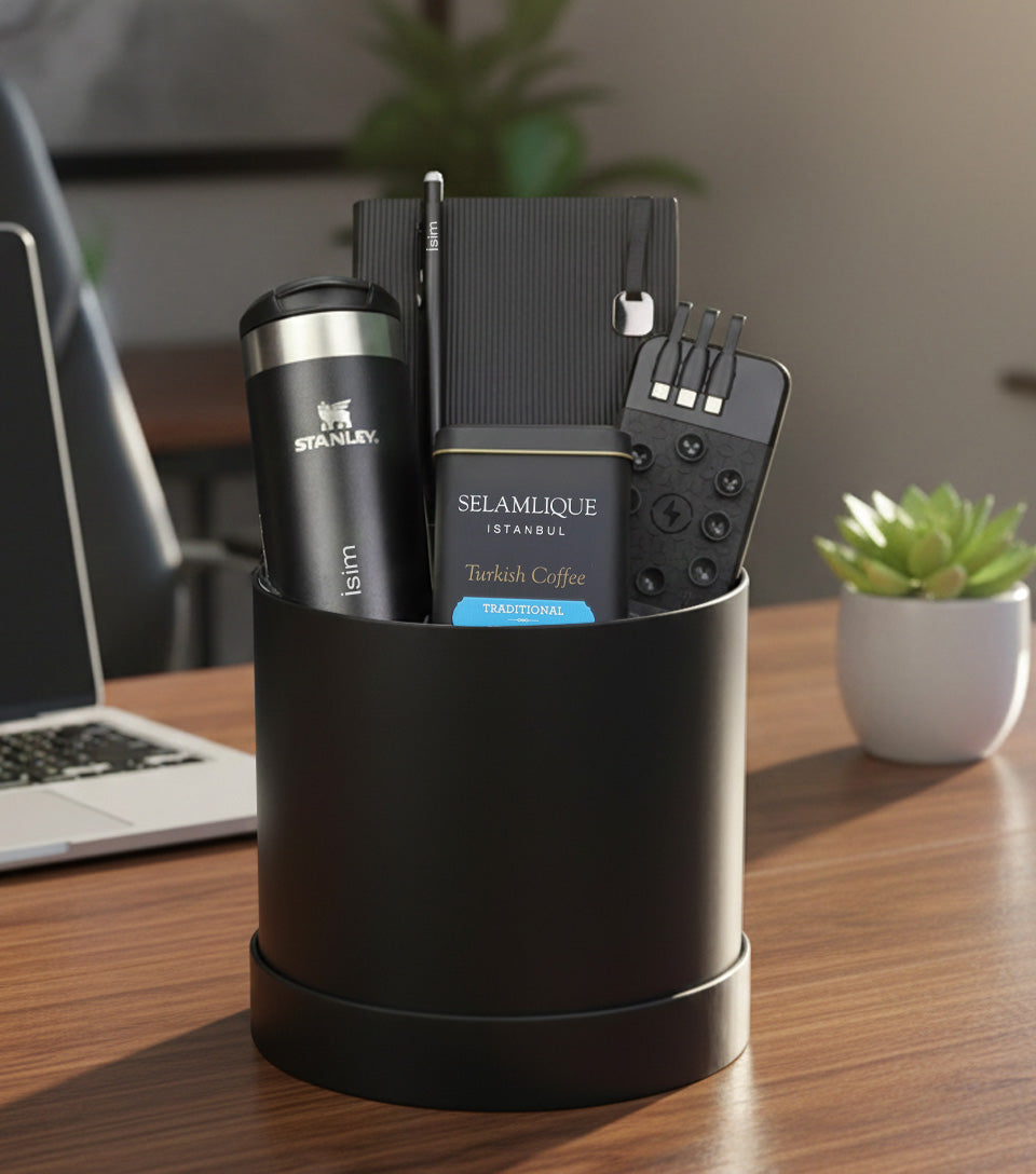 Kişiye Özel Stanley Termos & Kalem & Defter & Powerbank & Türk Kahvesi Premium Hediye Seti
