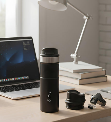 Kişiye Özel Siyah Çelik Termos 480ml