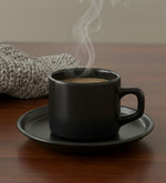 Gri Double Türk Kahvesi ve Çay Fincanı