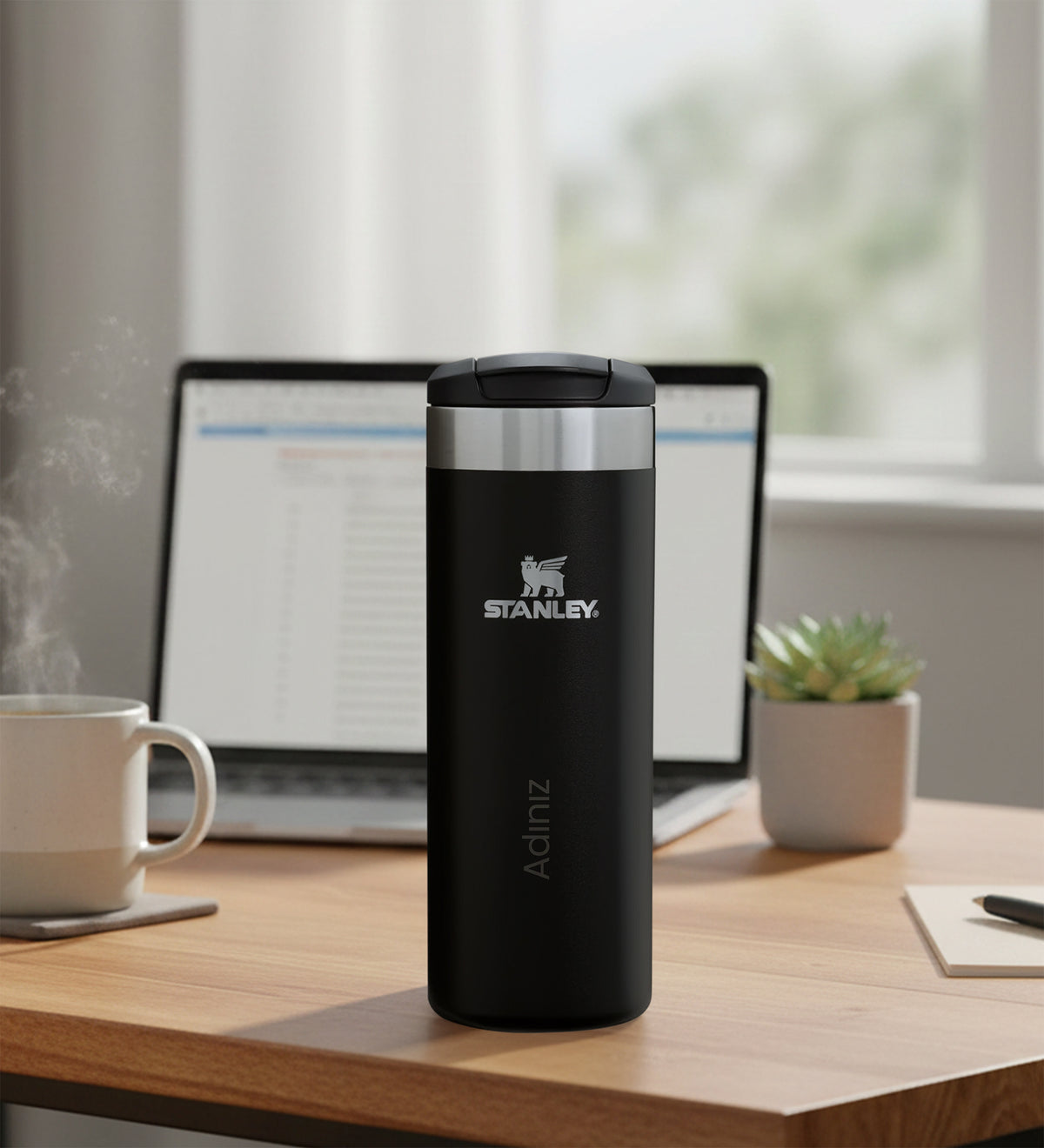 Kişiye Özel Stanley Termos & Kalem & Defter & Powerbank & Türk Kahvesi Premium Hediye Seti