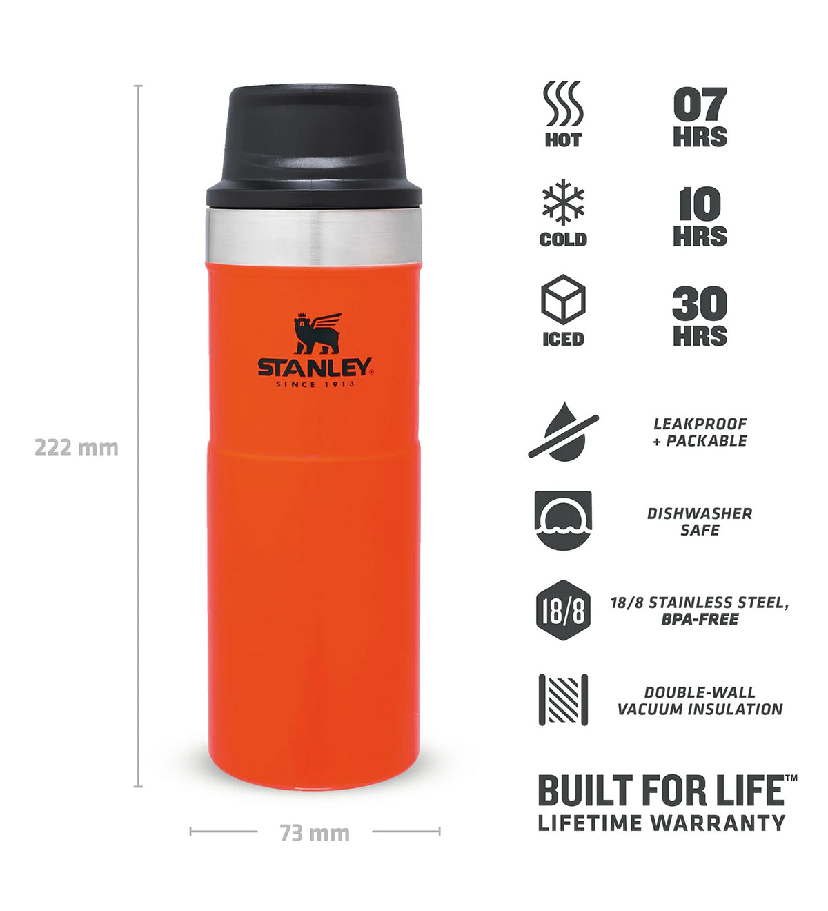 Stanley Trigger Action Travel Mug Termos 0,47 L Turuncu