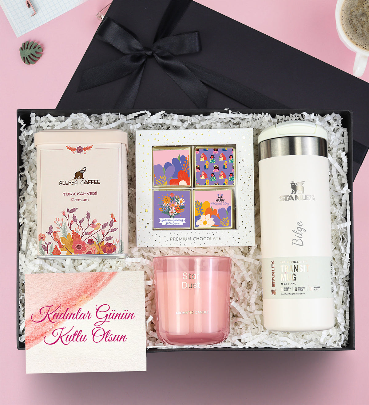 Stanley Termos Alerya Türk Kahvesi Madlen Çikolata Kadına Hediye Seti