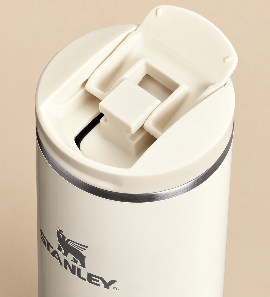 Kişiye Özel The Transit Fliptop Mug Stanley Termos 0.59 L Krem
